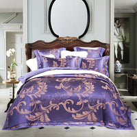HKM-556627 Four-Piece Bedding Set in Tencel Cotton Satin Jacquard with Geometric Pattern