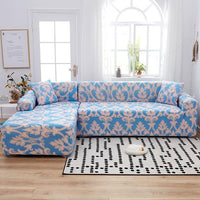 HKM-556755 Geometric Stretch Sofa Cover for Modular Furniture - All-Inclusive Polyester Fabric Set in Multiple Colors