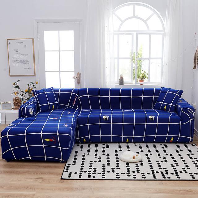 HKM-556755 Geometric Stretch Sofa Cover for Modular Furniture - All-Inclusive Polyester Fabric Set in Multiple Colors