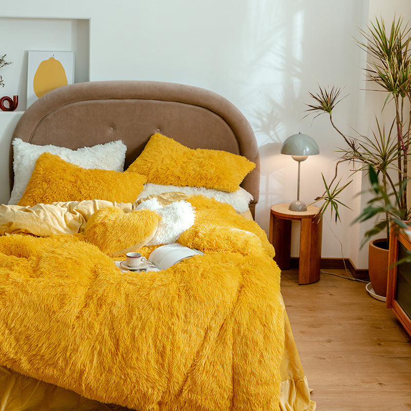 HKM-557011 Double-Sided Flannel Quilt Cover Set with Pillowcases in Various Sizes