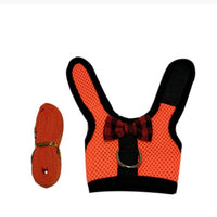 HKM-557203 Breathable Mesh Chest Harness with Traction Rope for Rabbits - Black, Red, Pink Options