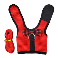 HKM-557203 Breathable Mesh Chest Harness with Traction Rope for Rabbits - Black, Red, Pink Options