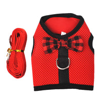 HKM-557203 Breathable Mesh Chest Harness with Traction Rope for Rabbits - Black, Red, Pink Options