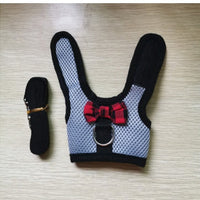 HKM-557203 Breathable Mesh Chest Harness with Traction Rope for Rabbits - Black, Red, Pink Options
