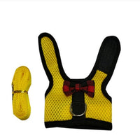 HKM-557203 Breathable Mesh Chest Harness with Traction Rope for Rabbits - Black, Red, Pink Options