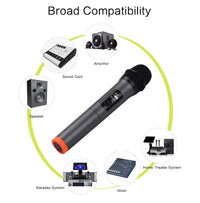 HKM-557203 Dual-Use Wireless and Wired Professional Vocal Microphone with Rechargeable Battery and Digital Display