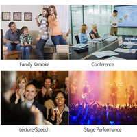 HKM-557203 Dual-Use Wireless and Wired Professional Vocal Microphone with Rechargeable Battery and Digital Display