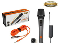 HKM-557203 Dual-Use Wireless and Wired Professional Vocal Microphone with Rechargeable Battery and Digital Display
