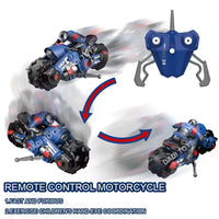 HKM-557267 Remote Control Drift Motorcycle, 1/10 Scale Electric Stunt Bike with 360° Rotation for Kids