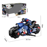 HKM-557267 Remote Control Drift Motorcycle, 1/10 Scale Electric Stunt Bike with 360° Rotation for Kids