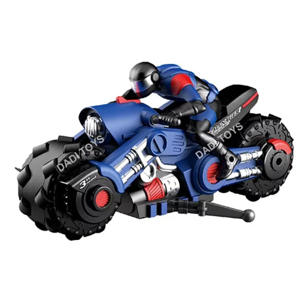 HKM-557267 Remote Control Drift Motorcycle, 1/10 Scale Electric Stunt Bike with 360° Rotation for Kids
