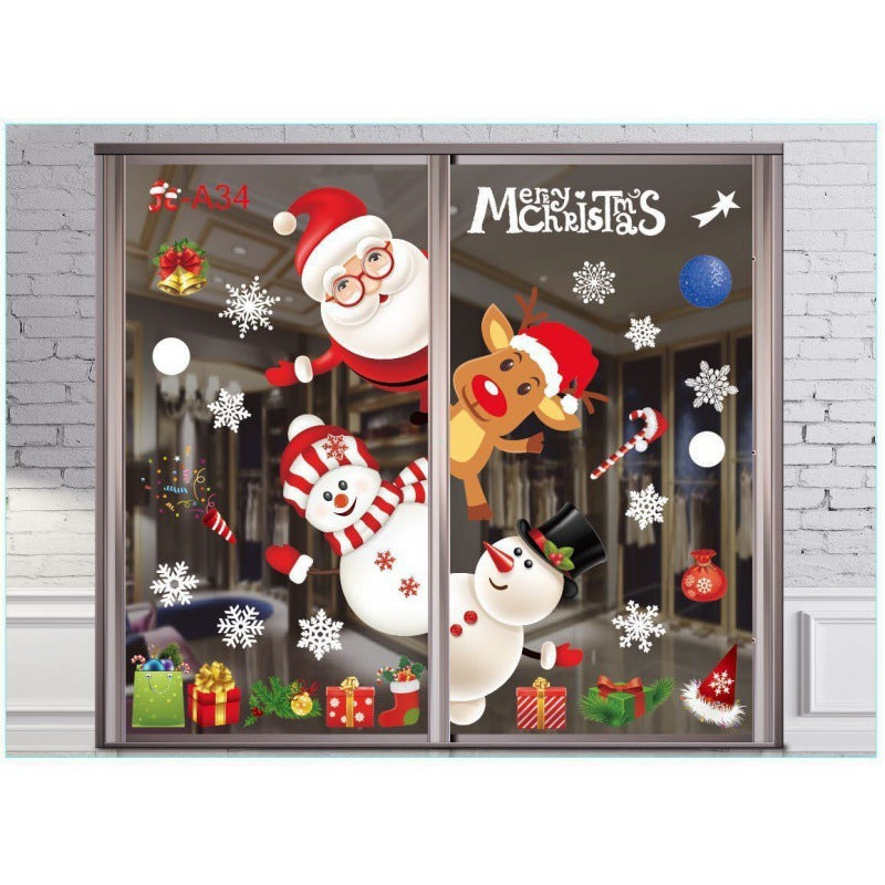 HKM-557459 Festive Christmas Window Stickers for Holiday Decorating