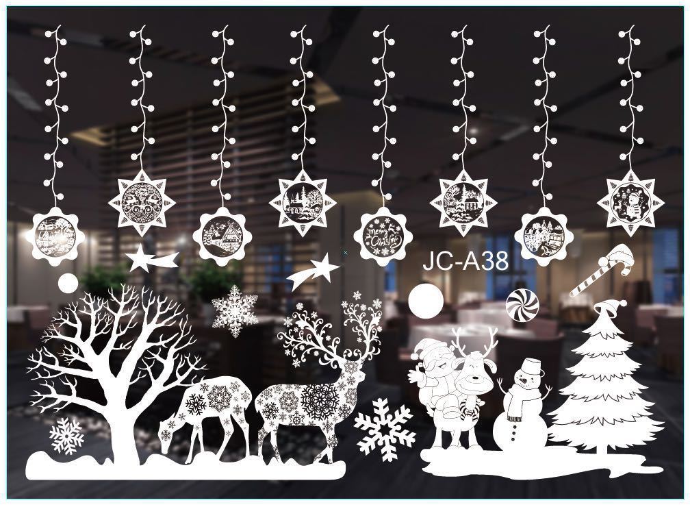 HKM-557459 Festive Christmas Window Stickers for Holiday Decorating