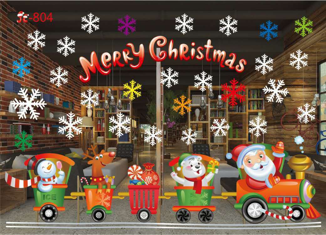 HKM-557459 Festive Christmas Window Stickers for Holiday Decorating