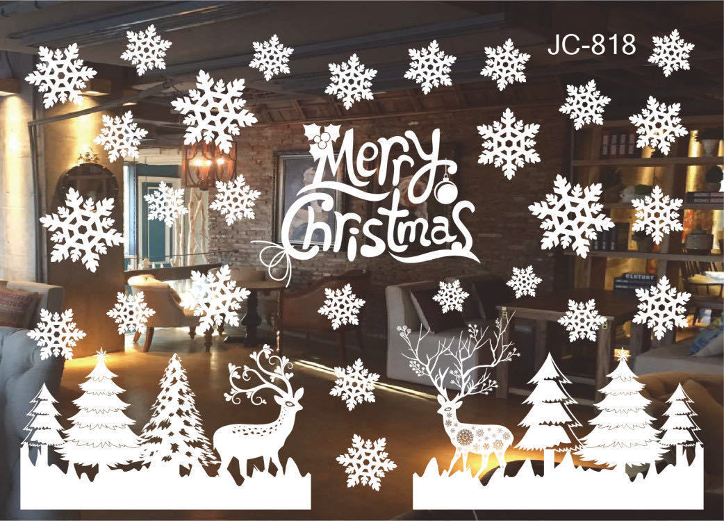 HKM-557459 Festive Christmas Window Stickers for Holiday Decorating