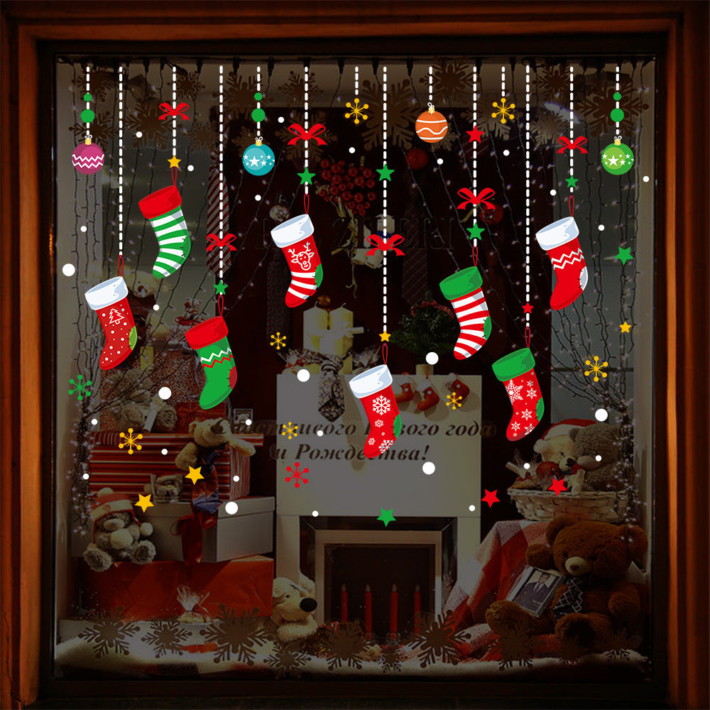 HKM-557459 Festive Christmas Window Stickers for Holiday Decorating