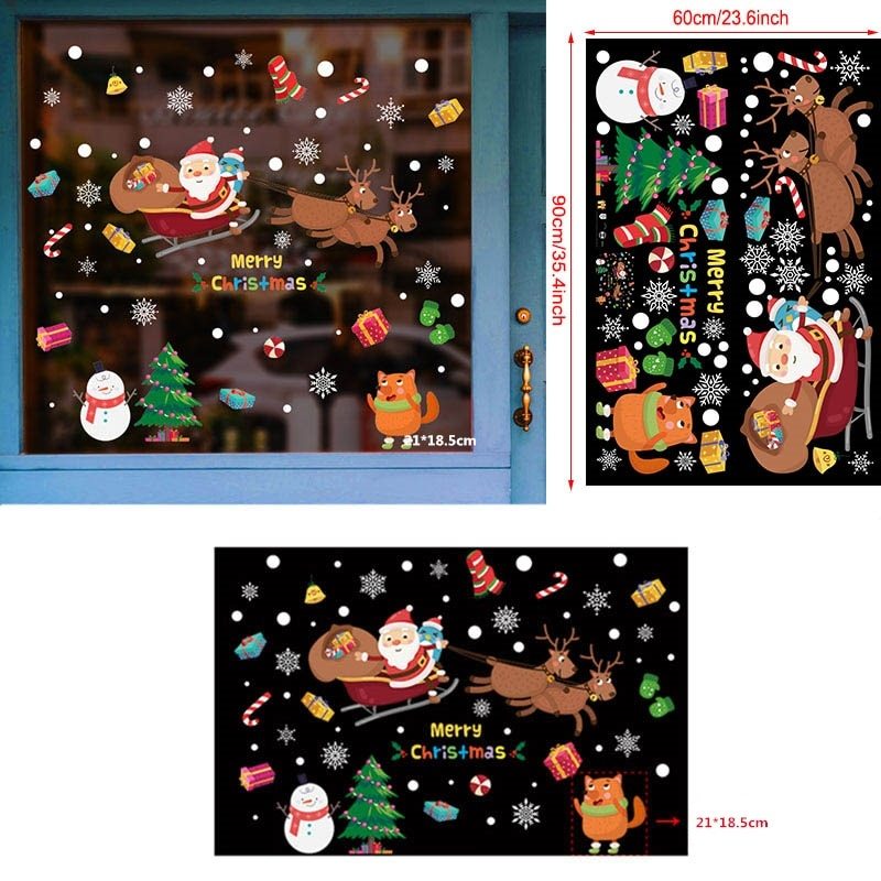 HKM-557459 Festive Christmas Window Stickers for Holiday Decorating