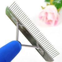 HKM-557779 Pet Nail Rake Comb with Rubber Handle and Needle Design for Grooming