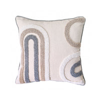HKM-557907 Bohemian Style Cotton and Linen Pillow Cover with Geometric Patterns and Tassels, 45x45cm