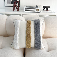 HKM-557907 Bohemian Style Cotton and Linen Pillow Cover with Geometric Patterns and Tassels, 45x45cm