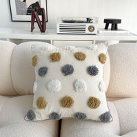 HKM-557907 Bohemian Style Cotton and Linen Pillow Cover with Geometric Patterns and Tassels, 45x45cm