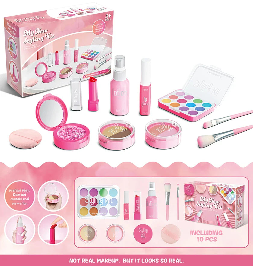 HKM-557971 Kids Makeup Playset - Simulation Dress-Up Game for Girls, Ages 2-9, Plastic Toy Set