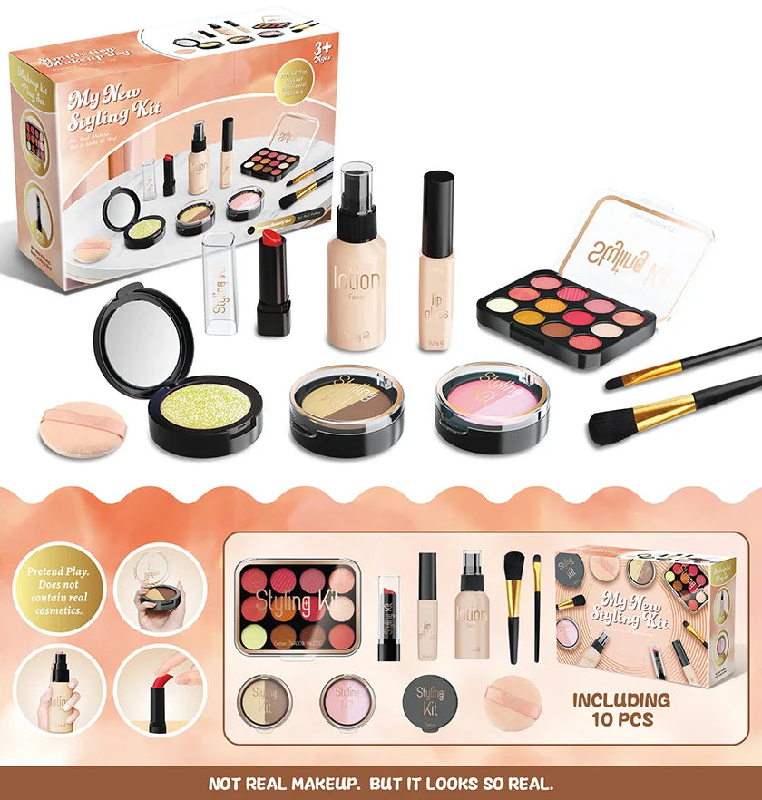HKM-557971 Kids Makeup Playset - Simulation Dress-Up Game for Girls, Ages 2-9, Plastic Toy Set