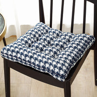 HKM-557971 Plaid Plush Chair Cushion for Living Room, Bedroom, and Dining Area - Modern Minimalist Design