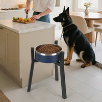 HKM-558035 Adjustable Iron Dog Bowl with Single Round Tube Bracket
