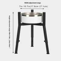 HKM-558035 Adjustable Iron Dog Bowl with Single Round Tube Bracket