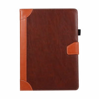 HKM-558099 Premium Leather Case for 2019 iPad 10.2, iPad 9.7, iPad Mini 5 - Clamshell Design, Multiple Colors