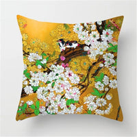 HKM-558227 Chinese Classic Floral Cushion Cover - 45x45cm Chemical Fiber Pillowcase