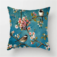 HKM-558227 Chinese Classic Floral Cushion Cover - 45x45cm Chemical Fiber Pillowcase