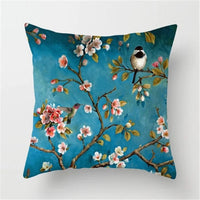 HKM-558227 Chinese Classic Floral Cushion Cover - 45x45cm Chemical Fiber Pillowcase