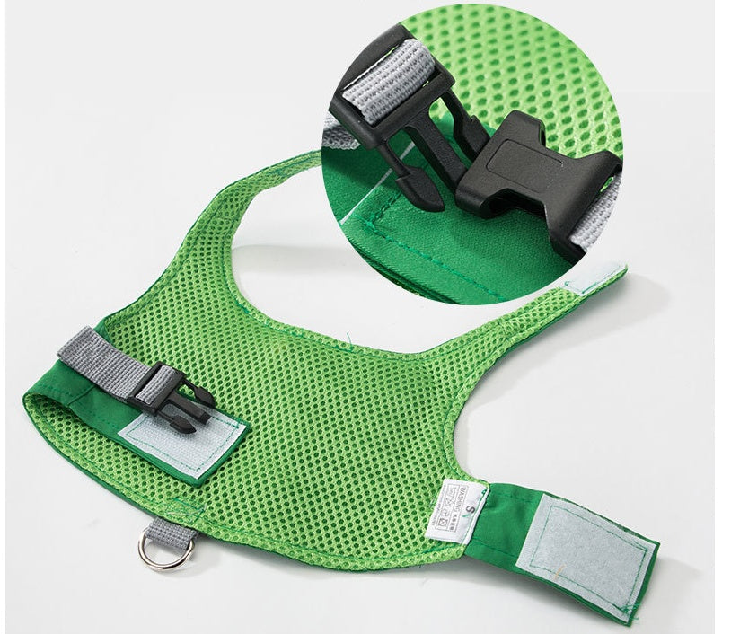 HKM-558355 Cute Cartoon Little Dinosaur Chest Strap with 1.2m Towing Rope – Durable Sandwich Grid Material