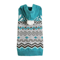 HKM-558419 Classic Diamond Pattern Acrylic Pet Sweater in Green, Blue, and Pink - Sizes XS to XL
