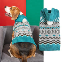 HKM-558419 Classic Diamond Pattern Acrylic Pet Sweater in Green, Blue, and Pink - Sizes XS to XL
