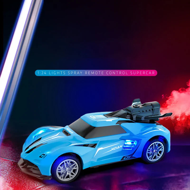 HKM-558419 Remote Control 1:24 Light Spray Sports Car for Kids, Electric Vehicle Toy with 50m Range
