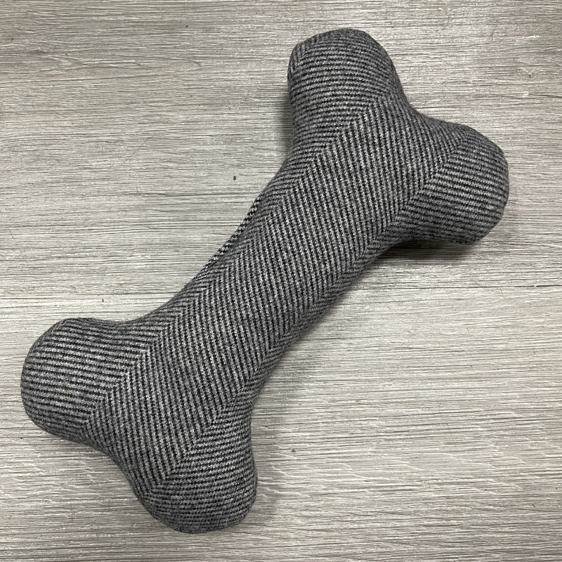 HKM-558483 Cotton Velvet Dog Toy Bone for Biting and Molar Relief, 20x10cm - Available in Multiple Colors