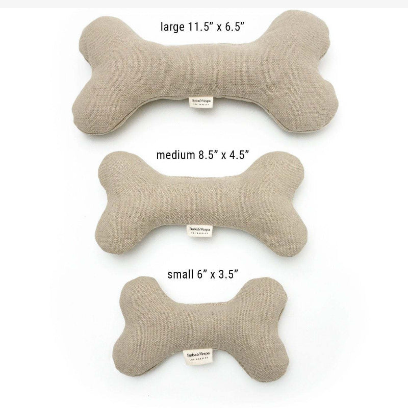 HKM-558483 Cotton Velvet Dog Toy Bone for Biting and Molar Relief, 20x10cm - Available in Multiple Colors