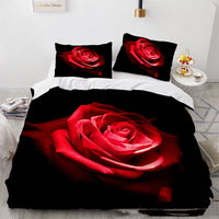 HKM-558483 Floral Digital Printed 3-Piece Bedding Set for 1.8m Bed
