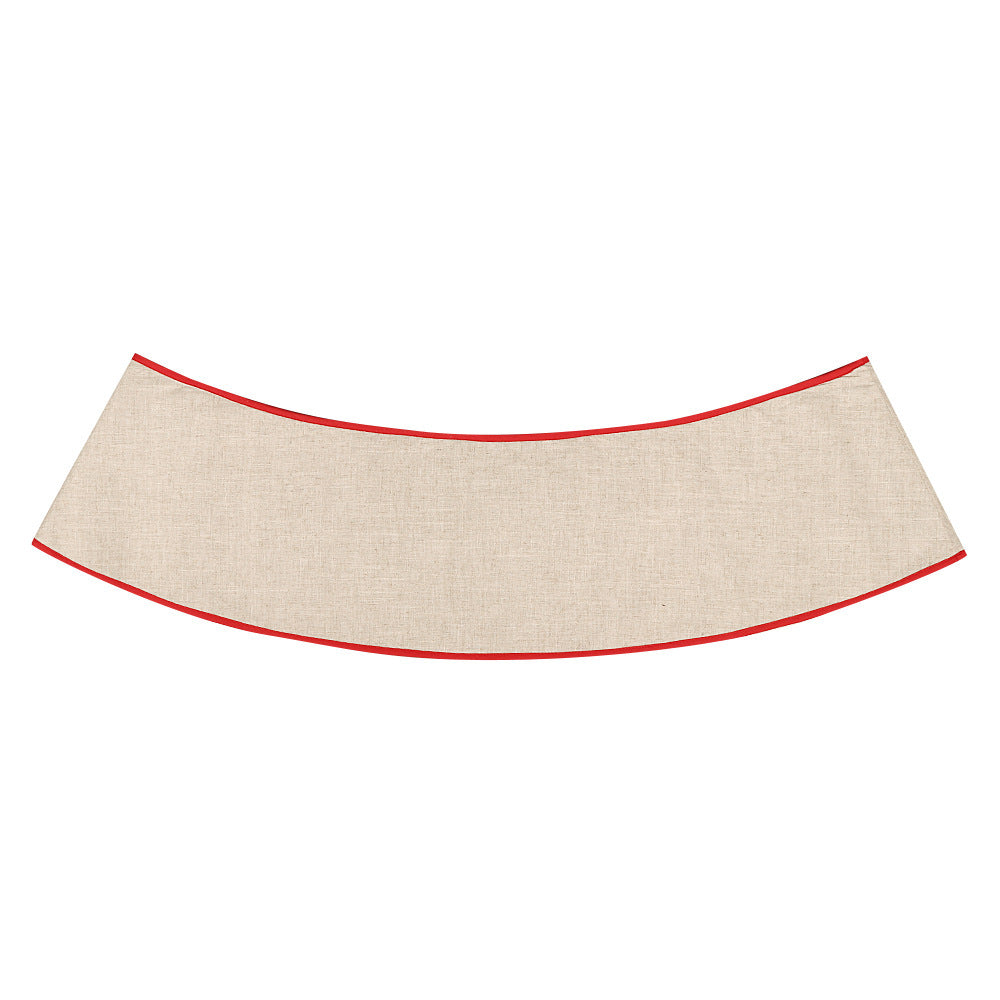 HKM-558611 Elk Tree Skirt in Linen - Foldable Holiday Decoration for Christmas Tree