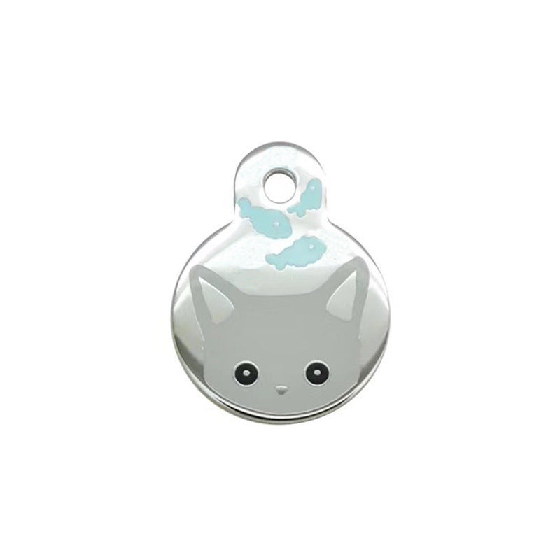HKM-558675 Cartoon Cat and Fish Design Alloy Pendant for Dog Collar - Cute Seasonal Ornament