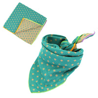 HKM-558867 Reversible Plaid Cotton Pet Scarf - Fashionable Lattice Design for Dogs and Cats, 45x45cm