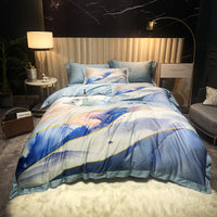 HKM-558995 Four-Piece Cotton Duvet Cover Set with Plant and Flower Patterns for Spring and Summer