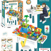 HKM-558995 Multifunctional Building Block Table with Ferris Wheel and Slide for Kids 2-14 Years