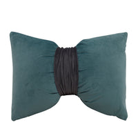 HKM-559123 Solid Velvet Bow Sofa Pillow - 37x52cm Washable Waist Cushion