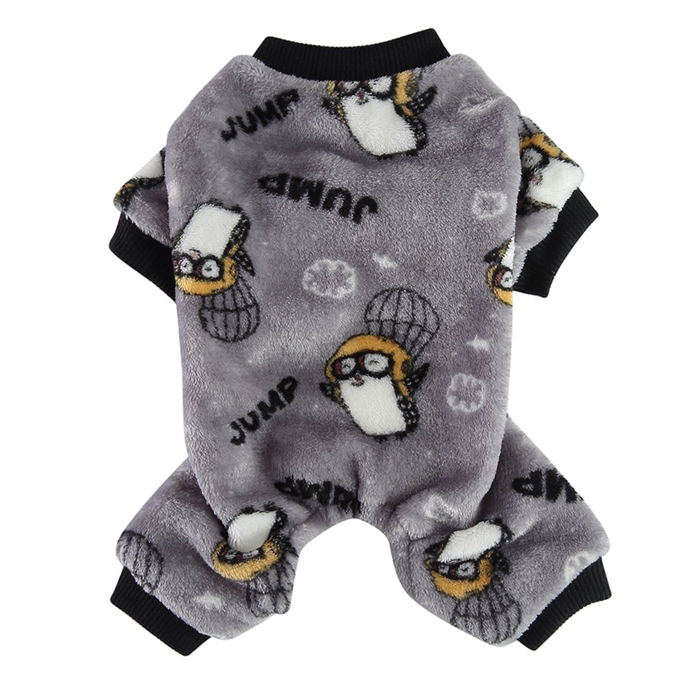 HKM-559187 Cozy Autumn Dog Pajamas in Grey Penguin and Grey Ladybird Styles for Small to Extra-Large Pets