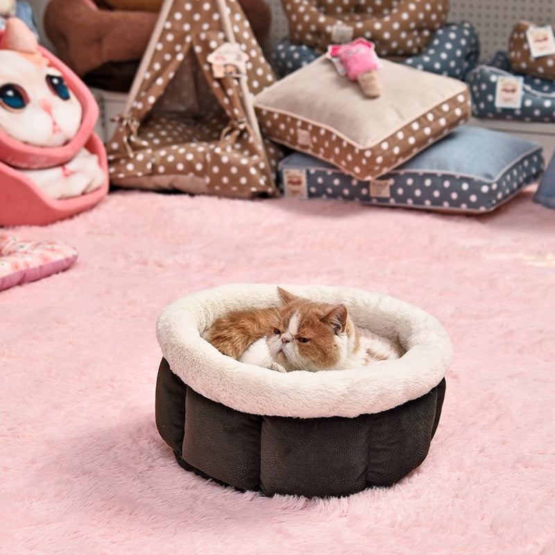 HKM-559187 Cozy Plush Pet Nest for Comfortable Resting - Size 46x40x23cm