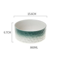 HKM-559187 One-Piece Ceramic Pet Bowl - Anti-Overturning, Gradient Stone Colors
